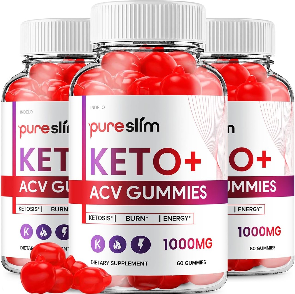 (3 Pack) Pure Slim Keto ACV Gummies - Advanced Formula PureSlim Keto Plus ACV Gummies Apple Cider Vinegar Pure Slim ACV Gummies Dietary Supplement Κριτικές Άνδρες Γυναίκες (180 Gummies)