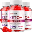 (3 Pack) Pure Slim Keto ACV Gummies - Advanced Formula PureSlim Keto Plus ACV Gummies Apple Cider Vinegar Pure Slim ACV Gummies Dietary Supplement Κριτικές Άνδρες Γυναίκες (180 Gummies)