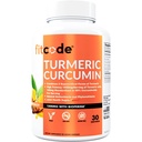 Fitcode Turmeric Curcumin με 95% Κουρκουμινοειδή, Υψηλότερη Ικανότητα, Μη ΓΤΟ, Χωρίς Γλουτένη, 1500mg Ultra-Pure Turmeric Curcumin με BioPerine για Ενισχυμένη Απορρόφηση, 30 κάψουλες Serving Veggie