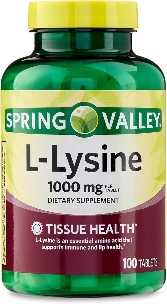 L- Lysine 1000mg δισκία – Απαραίτητο Αμινοξύ για την Ανοσολογική Υποστήριξη, Σχηματισμός Κολλαγόνου και Υγεία του Δέρματος – Συμπλήρωμα Λυσίνης υψηλής ισχύος, 100 Count, Χωρίς Γλουτένη (Pack of 1)