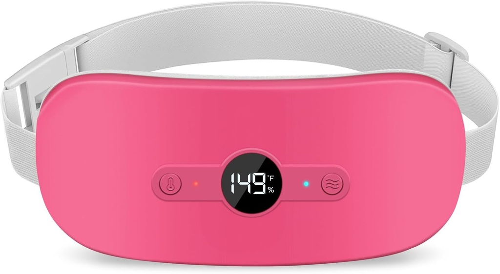 NOWWISH Βάση Θέρμανσης για Περιόδου Cramps Pain Relief, Portable Electric Cordless Menstrual Θέρμανση Pad Rechargeable with 6 Heat Levels and 6 Massage Modes, Christmas Gifts for Women Teen Girls, Red