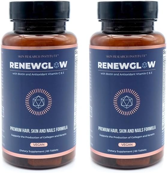 SRILabs Renewglow Biotin 5000mcg συμπλήρωμα ανάπτυξης μαλλιών για τις γυναίκες 40 Plus - Gotu Kola βιταμίνη Ε, C ψευδάργυρος για υγιή μαλλιά, δέρμα και νύχια – με 27 ενισχυτικά θρεπτικά συστατικά ομορφιάς