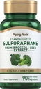Piping Rock Sulforaphane Supplement Capsules | 400mcg | 90 Pills | from Broccoli Seed Extract | Non-GMO, Gluten Free
