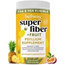 Bellway Super Fiber Powder + Φρούτα, Χωρίς ζάχαρη Βιολογικό Psyllium Husk Fiber συμπλήρωμα για την κανονικότητα, Bloating Relief & Digestive Health, Plant-based, Ανανάς Πάθος Φρούτα (50 εξυπηρετούν)
