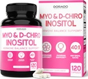 Myo-Inositol & D-Chiro Inositol Supplement for Women (120 Capsules, 2050mg Per Serving Ideal 40:1 Ratio Myo Inositol) Hormone Balance for Women - Third Party Tested, Vegan Safe & USA Made - 120 Count