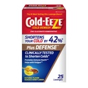 Cold-Eeze Plus Defense Natural Manuka Honey Lemon Zinc Lozenges, Homeopathic Cold Remedy, Shortens Common Cold Symptoms by 42%, Promotes Immune Health, Sambucus Nigra, Echinacea and Rose Hips, 25 Ct.