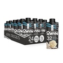OWYN Pro Elite Vegan Plant-based High Protein Shake, Βανίλια, 24-Pack, 32g Πρωτεΐνη φυτών, Πρεβιοτικά, Superfoods Πράσινα για την προπόνηση και την αποκατάσταση, 0g Καθαρά υδατάνθρακες, Zero Sugar, Keto (24 Pack)