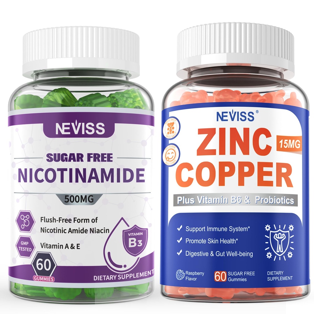 NAVISS Νικοτιναμίδη 500mg Gummies + Τσίχλες χαλκού ψευδαργύρου