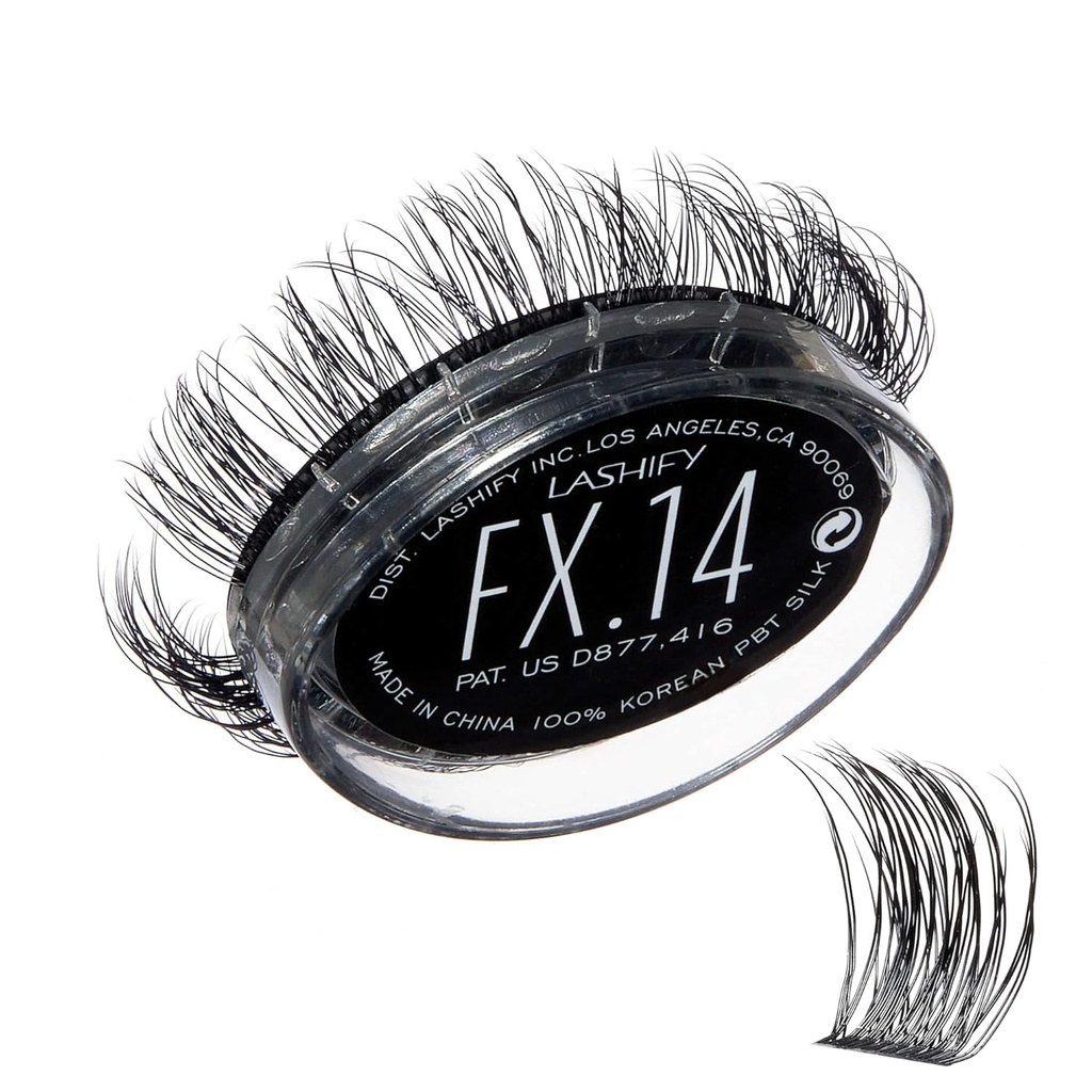 Lashify Fluffy FX 14mm Gossamer DIY Επεκτάσεις βλεφαρίδες ξαναγεμίζουν, για την πιο δύστροπη και flattery εμφάνιση, μαύρο, εύκολο ψευδείς βλεφαρίδες