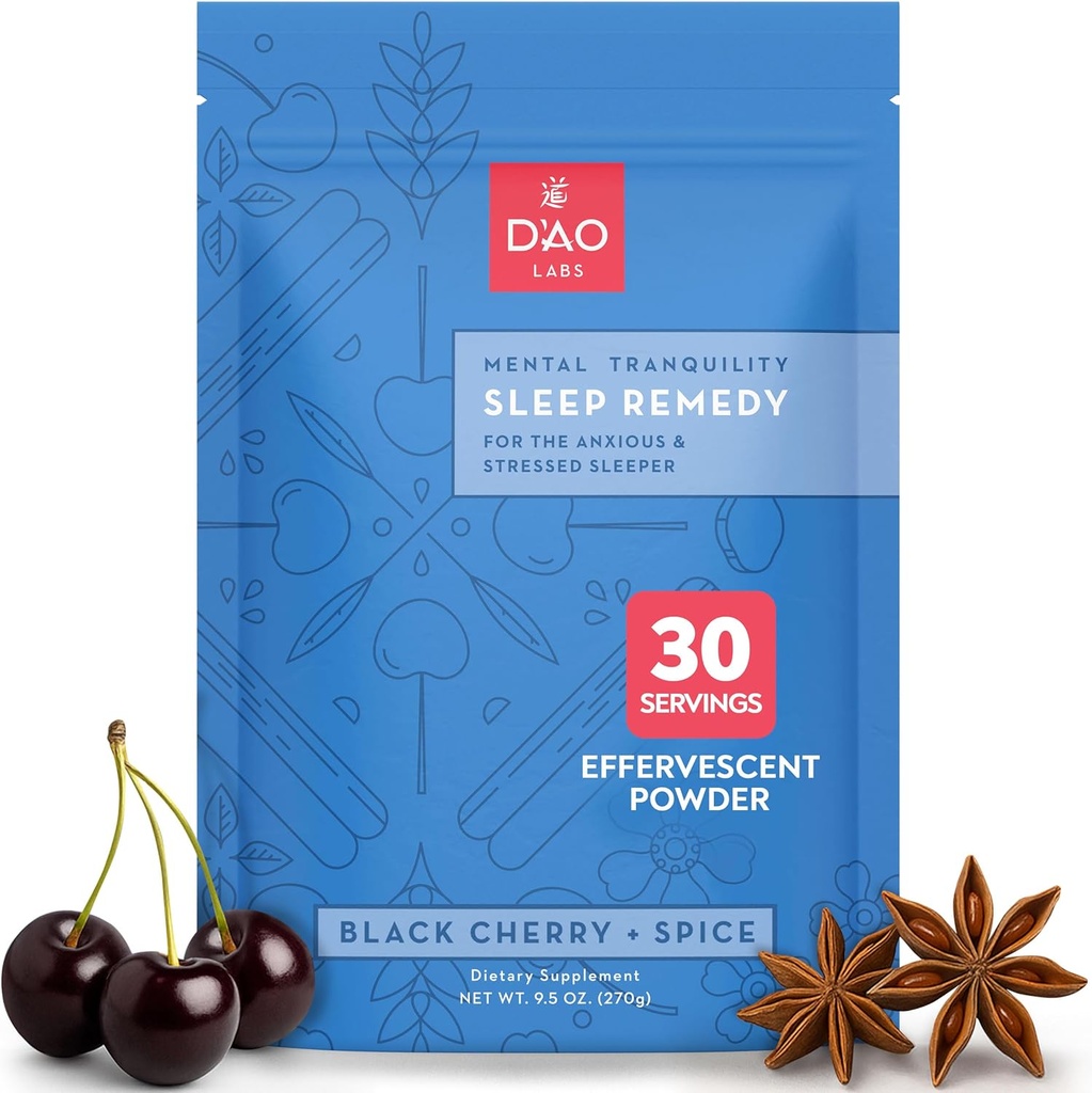 D'AO Labs Mental Tranquility - Μη-Habit Forming - Συμπληρώματα ψυχικής ηρεμίας - Strress Relax & Tranquil Powder - GUI Pi Tang Παραδοσιακά κινέζικα βότανα - Μαύρο κερασάκι & άρωμα μπαχαρικών - 30 εξυπηρετούν