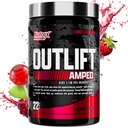 OUTLIFT Amped Max Dosed HIGH STIM Pre Workout Powder, 6G Citrulline, 3.2G Beta Alanine, Alpha GPC, CognatiQ, Extreme Energy, Μαζικές Αντλίες, Δύναμη, Ηλεκτρολύτες, Nootropics, Fruit Punch, 22 Υπηρεσίες