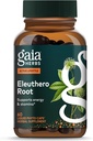 Gaia Herbs Eleuthero Root - Ενέργεια, Stamina & Ψυχική Αντοχή Υποστήριξη - Eleuthero Root (Siberian Ginseng) Adaptogen Herbal Supplement - 60 Vegan Liquid Phyto-Capsules (30-Day Supply)