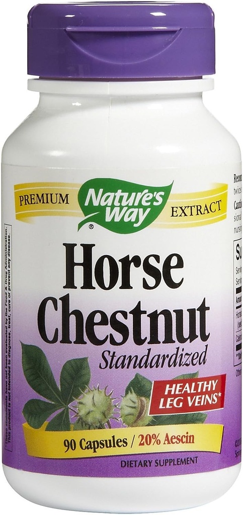 Natures Way Horse chestnut Standardized 90 Vegetarian capsule, 90 ct