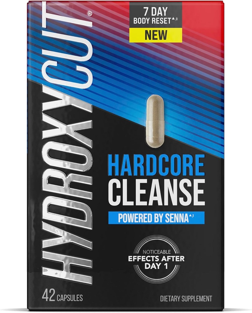 Hydroxycut Hardcore Cleanse - 42 κάψουλες - 7-Day Body Reset για άνδρες & γυναίκες - Περιλαμβάνει Senna Leaf Extract & Apple Cider Vinegar - 14 εξυπηρετούν
