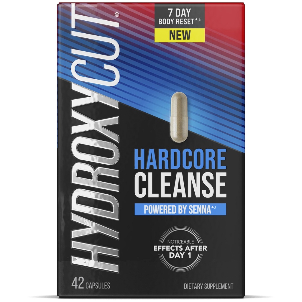Hydroxycut Hardcore Cleanse - 42 κάψουλες - 7-Day Body Reset για άνδρες & γυναίκες - Περιλαμβάνει Senna Leaf Extract & Apple Cider Vinegar - 14 εξυπηρετούν