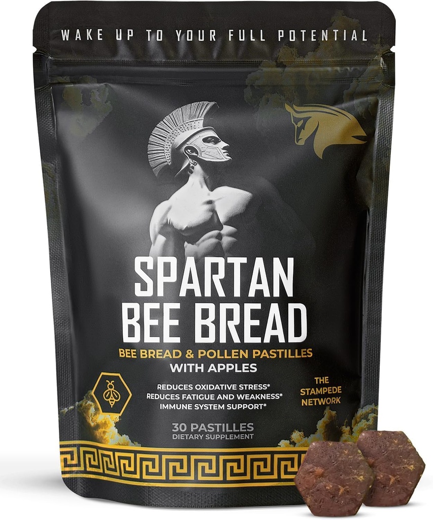 Spartan Bee Bread Chewables – Bee Bread Raw Organic Natural Multivitamin with Bee Pollen, Propolis & Royal Jelly 
