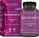 Reservage Beauty, Resveratrol 250 mg, Αντιοξειδωτικό συμπλήρωμα για την υγεία της καρδιάς και των κυττάρων, υποστηρίζει υγιή γήρανση και ανοσοποιητικό σύστημα, Παλαιό, Κέτο, 30 κάψουλες
