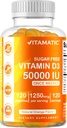 Vitamatic Sugar Free Vitamin D3 50,000 IU Weekly Supplement - 120 Pectin Based Gummies - Vitamin D Capsules for Bones, Teeth, and Immune Support (50000 IU)