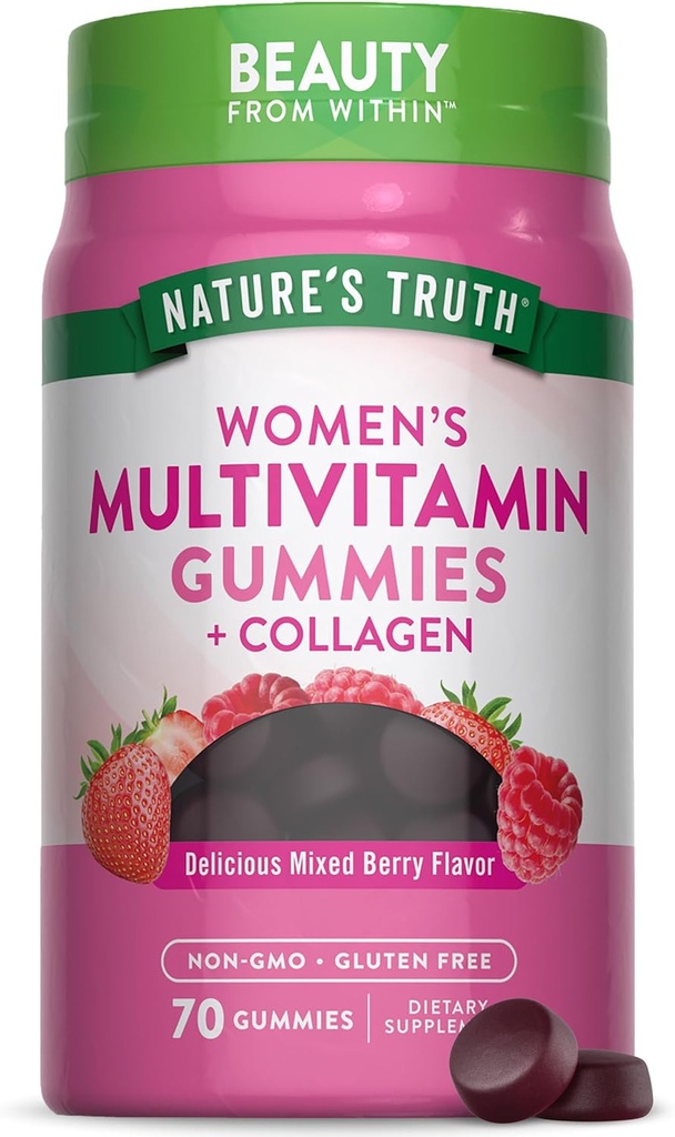 Nature's Truth Womens Multivitamin Gummies Plus Collagen & Biotin | 70 Count | Non-GMO & Gluten Free Supplement
