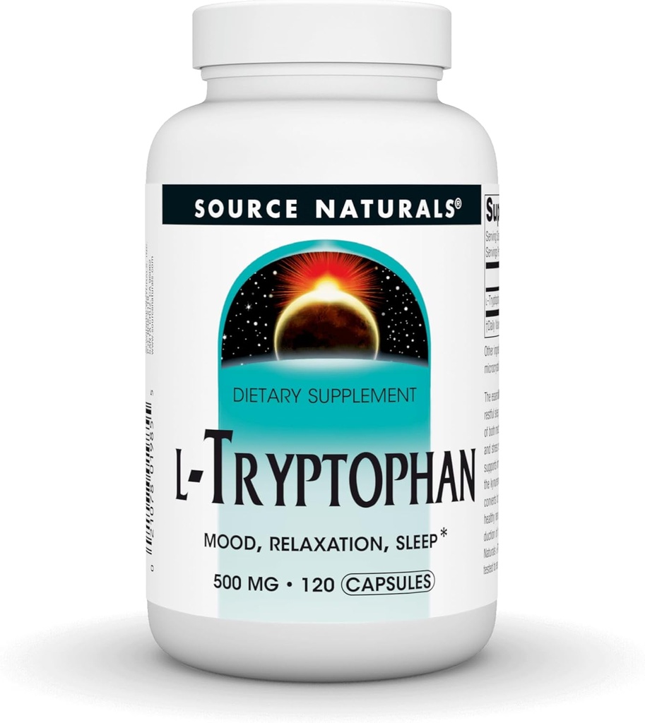 Source Naturals L-Tryptophan, για Mood, Relaxation, and Sleep*, 500mg - 120 κάψουλες