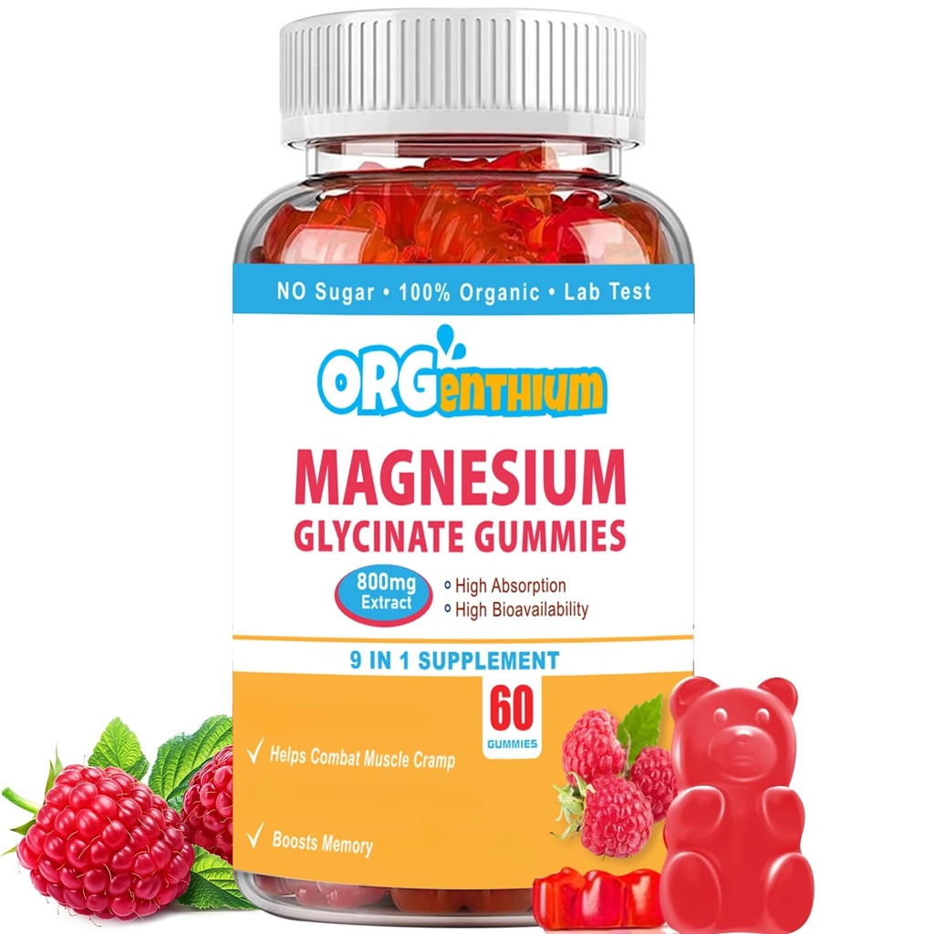 Μαγνήσιο Γλυκινικό Gummies 500mg με L-Θρεονικό, Βιταμίνη D, B6, Κάλιο & CoQ10 