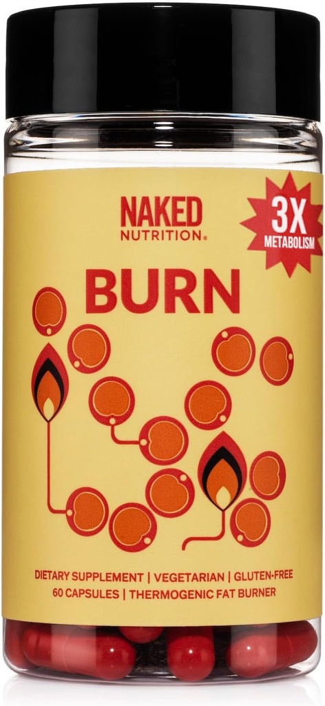 NAKED Μεταβολισμός Booster & Θερμογόνος Fat Burner για άνδρες & γυναίκες - Χάπια απώλειας βάρους για γυναίκες - Belly Fat Burner με Gold Standard Κλινική δοκιμή - Ορεκτικό Καταπιεστικό για την απώλεια βάρους για γυναίκες