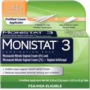Monistat 3 ημέρα θεραπεία μόλυνσης ζύμης για τις γυναίκες, 3 Miconazole Pre-Filled Cream Applicators & External Monistat Anti-Itch Cream Bundle
