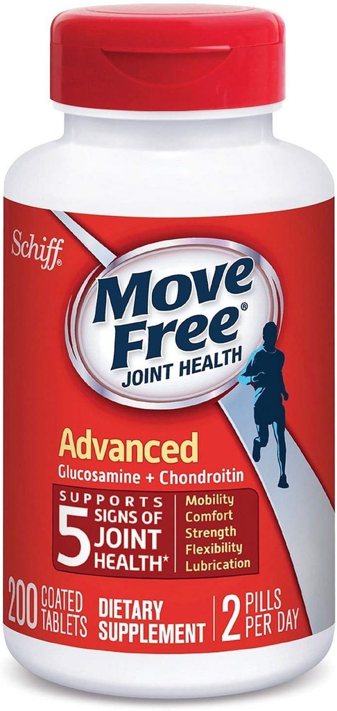 Schiff Move Free Advanced, 200 Tablets - Joint Health Supplement with Glucosamine and Chondroitin