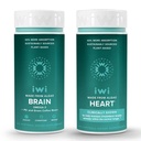 Iwi Life Brain & Heart Omega-3 Bundle, 30 εξυπηρετήσεις, Vegan Plant-based Algae Omega 3, Krill & Fish Oil Εναλλακτική, Δεν Ψάρια Επίγευση