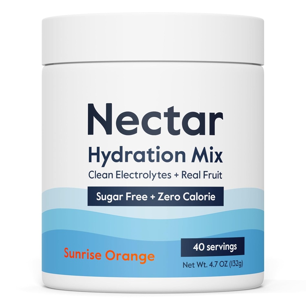 Nectar Sugar Free Electrolytes Powder - Βιολογικά Φρούτα Χωρίς Ζάχαρη ή Θερμίδες - Ενυδατική Σκόνη για Αφυδάτωση Ανακούφιση και ταχεία ενυδάτωση - Keto και Παλαιό (Orange 40 σερβιρίσματος Tub)