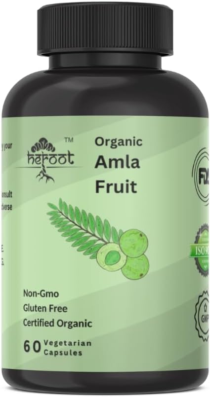 Βιολογικές κάψουλες Amla - ινδικό φραγκοστάφυλο για φυσική βιταμίνη C, Υποστήριξη για το δέρμα & τα μαλλιά 60 κάψουλες