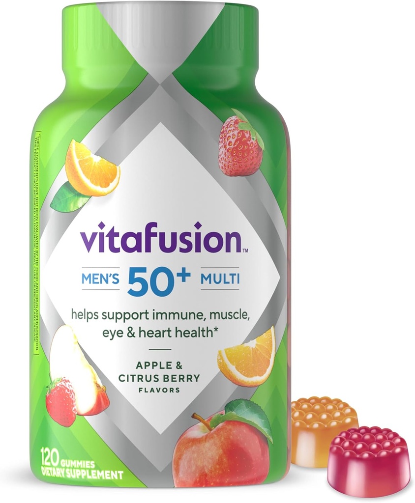 Vitafusion Men's 50+ Καθημερινή Πολυβιταμίνη, Βιταμίνες Gummy, 120 Ct