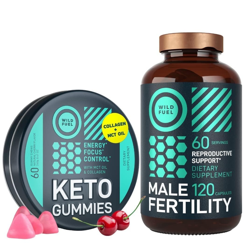 WILD FUEL Male Fertility Supplement and Keto Gummies Health and Energy Bundle