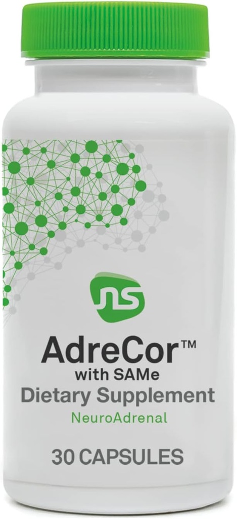 NeuroScience Συμπληρώματα υποστήριξης Adrenal για γυναίκες & άνδρες - AdreCor με το ίδιο - Βοήθεια Καταπολέμηση της Adrenal Κόπωση & Προώθηση Υποστήριξη Mood - με L Τυροσίνη + ενεργοποιημένη βιταμίνη Β6 & βιταμίνη Β12 (30 κάψουλες)