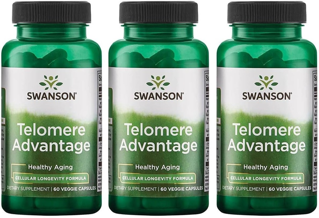 Swanson Ultra Telomere Πλεονέκτημα 60 Veg Caps 3 Συσκευασία