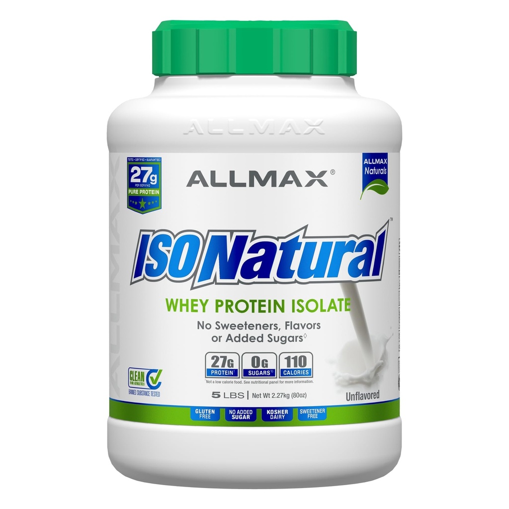ΣΥΝΤΟΜΟΓΡΑΦΙΑ ALLMAX Whey Protein Isolate, Unflavored - 5 λίβρες - 27 γραμμάρια πρωτεΐνης Per Scoop - Zero Fat & Sugar - 99% Λακτόζη Χωρίς - με Πρεβιοτικά - Δεν Τεχνητές Γεύσεις - Περίπου 78 Μερίδες
