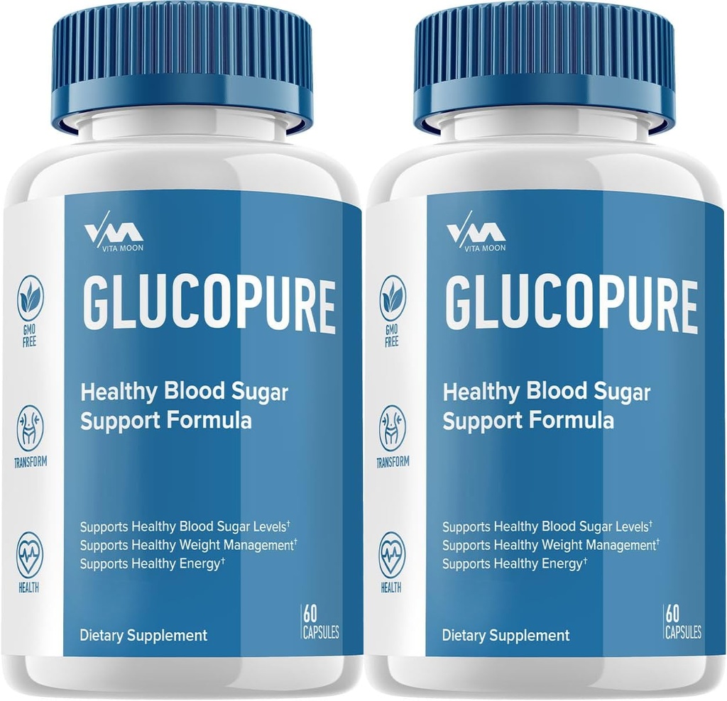 (2 Pack) Gluco Pure Healthy Vitamin Support Supplement - Advanced Formula Gluco Pure, GlucoPure Μέγιστη δύναμη Κριτικές, 120 κάψουλες