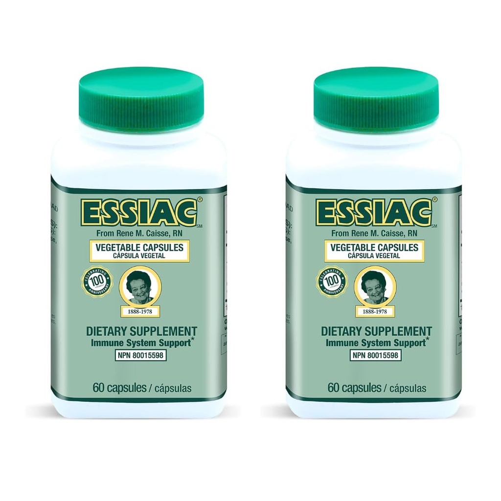Essiac Tea All-Natural Herbal Extract Capsules – 60 Capsules | Powerful Antioxidant Blend to Help Promote Overall Health & Well-Being | Original Formula Since 1922 (Pack of 2)