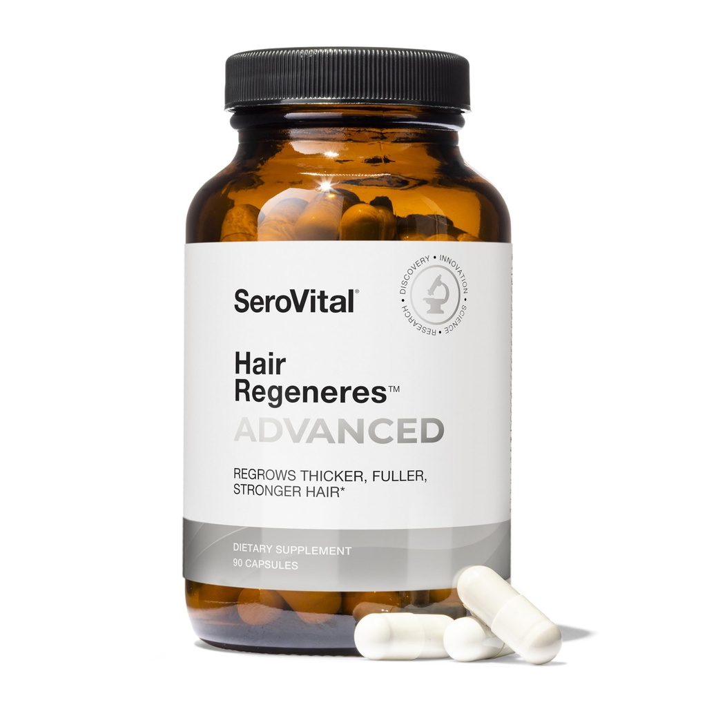Serovital μαλλιά αναγεννά Advanced συμπλήρωμα ανάπτυξης μαλλιών - βιταμίνες μαλλιών για τις γυναίκες, Advanced μαλλιά αναανάπτυξης, μαλλιά Απώλεια Θεραπείες για τις γυναίκες, λεπτή θεραπεία μαλλιών – 90 κόμης