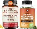 Berberine Complex Supplement and Burn Gummies | Full Weight Loss Support with Green Tea & Bitter Melon | Appetite Suppressant, Belly Fat Reducer, and Thermogenic Support | 1 Month Supply