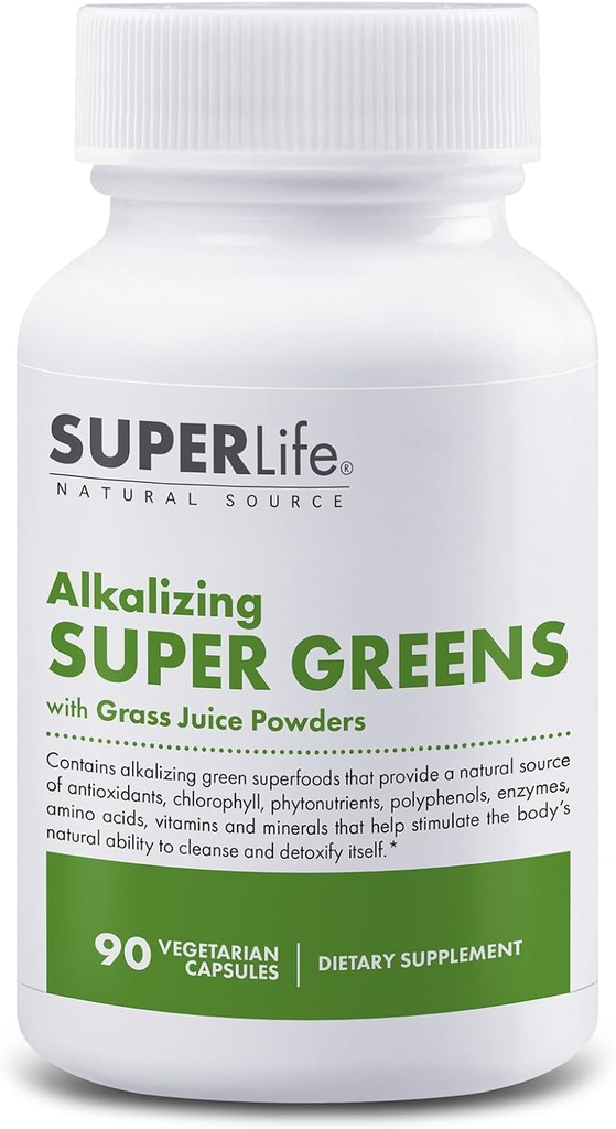 100% Βιολογική Αλκαλοποίηση Super Greens - Superfood w/Alfalfa, Κριθάρι & Σιτάρι Grass, Matcha & Chlorella - Φυσική Πηγή Φυτοθρεπτικών συστατικών & Χλωροφύλλη 