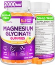 Συμπληρώματα Glycinate Gummys μαγνησίου για ενήλικες γυναίκες, Gummies μαγνησίου με L-Θρεονικό, Ashwagandha, Βιταμίνη B6- Ύπνος, Χαλάρωση, Ηρεμία, Ενέργεια, Vegan, Χωρίς ζάχαρη, 60 Count