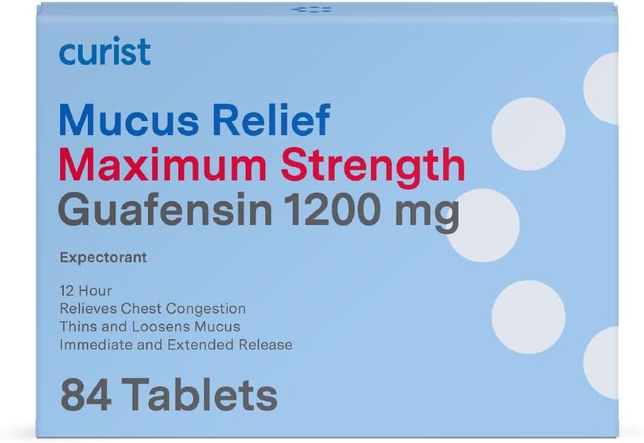 Curist Guaifenesin Mucus Relief 1200 mg Maximum Strength OTC - 84 Count Extended Release Tablets - Reduce Mucus Clear Congestion (84 Count Tablet Bulk Pack)