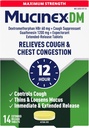 Cough Suppressant and Expectorant, Mucinex DM Maximum Strength 12 Hour Tablets, 14ct, 1200 mg Guaifenesin, Relieves Chest Congestion, Quiets Wet and Dry Cough, 1 Doctor Recommended OTC Expectorant