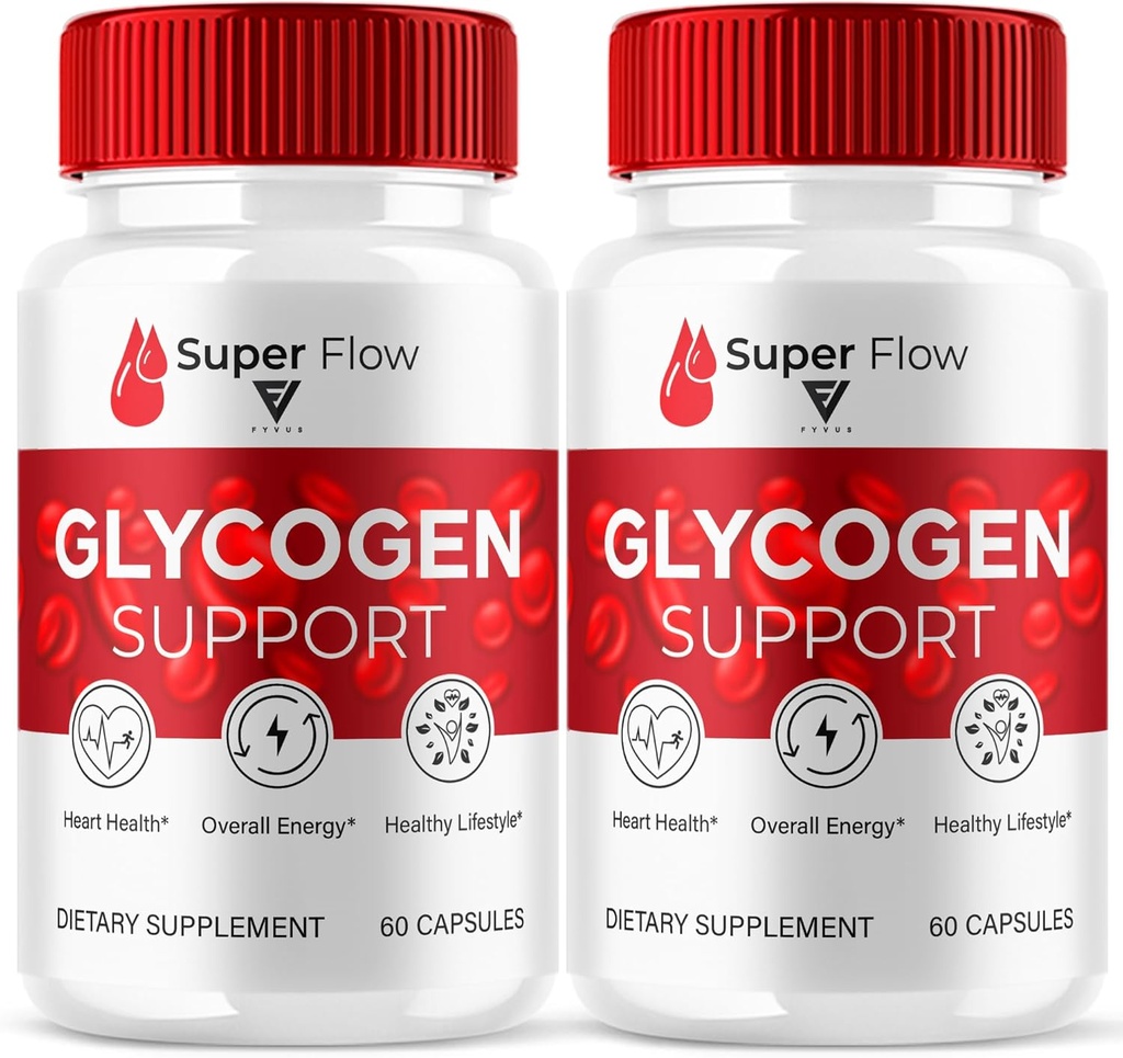 (2 Pack) Super Flow SuperFlow Glycogen Support Capses, Super Flow Advanced Glycogen Health and Blood Wellness Support Supplement, SuperFlow Maximum Strength Glyco Formula Supplement (120 Κάψουλες)