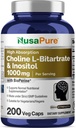 NusaPure Choline & Ινοσιτόλη 1000mg - 200 Veggie Caps (100% χορτοφάγοι, μη ΓΤΟ) Βιοπερίνη