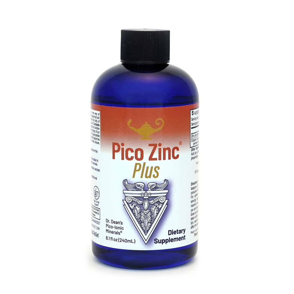 RnA ReSet Pico Zinc Plus – Συμπλήρωμα υγρού ψευδαργύρου και χαλκού, Pico-Ionic Mineral Solution, 8.1 Fl Oz (1-Pack)