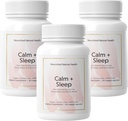 Nourished Natural - Calm + κάψουλες ύπνου για βαθιά ξεκούραση & χαλάρωση με Ashwagandha, χαμομήλι, εκχύλισμα ταρτ κεράσι, passionflower, L-theanine, & Magnesium - 180 κάψουλες