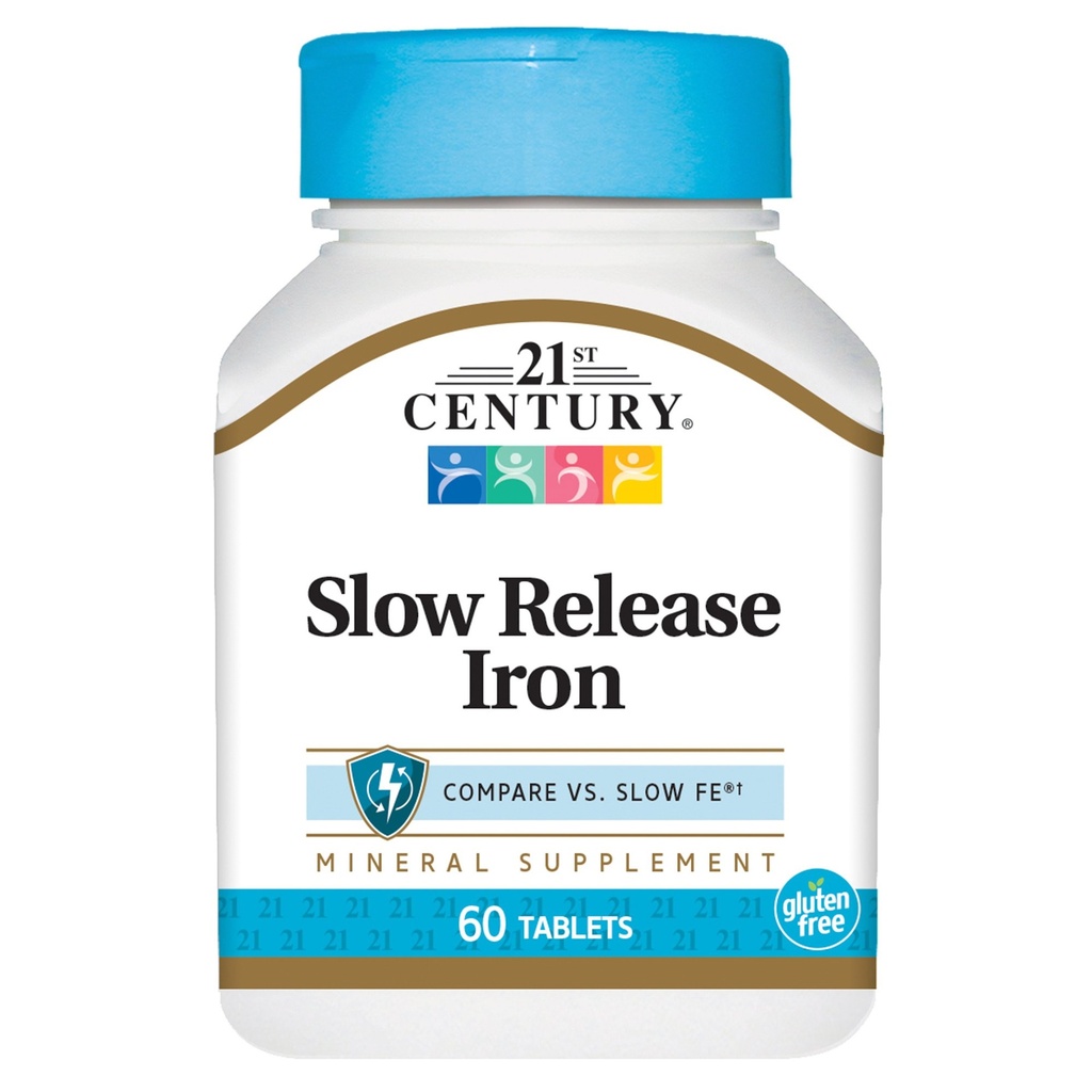 21st Century Slow Release δισκία σιδήρου, 60 Count