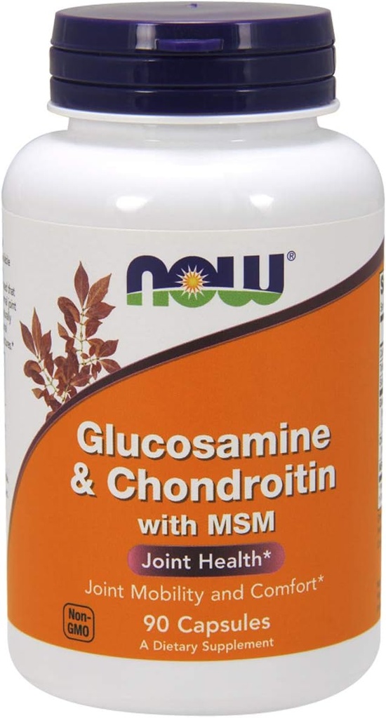 NOW Τρόφιμα Γλυκοσαμίνη & Χονδροϊτίνη με MSM, 90 Count